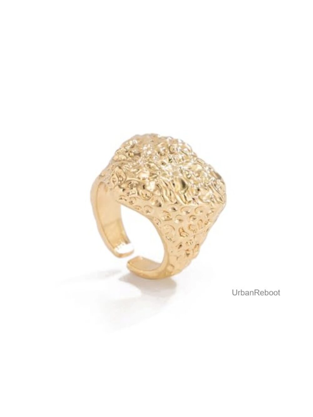 Chunky Hammered Heart Open Statement Rings, Adjustable Thumb Rings for Women